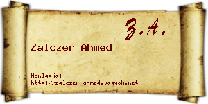 Zalczer Ahmed névjegykártya